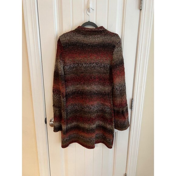 Prana Striped Cardigan Long Sweater Bell Cuffs Wool Blend‎ Size Medium - Picture 5 of 5